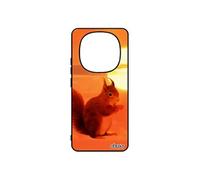 Coque pour pour Xiaomi 14 Pro+ Plus 5G /Redmi Note 14 pro silicone ecureuil roux orange design housse couché de soleil foret petit animal