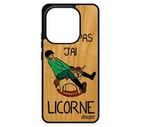 Coque Pour Pour Xiaomi Redmi Note 14 4g Europe Bois Silicone Humour J'peux Pas J'ai Licorne Drole Noir Humoristique Comique Original Bd