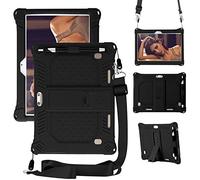 Coque pour Pritom Tronpad M10 10 Pouce, Silicone Antichoc Léger Housse de Protection avec Support Stand pour Pritom Tronpad M10 10 Pouce Tablet/VUCATIMES N10 10-Pouce, Noir