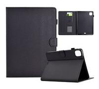 Coque pour Protection Tablette Compatible avec iPad Air 11 pouces M3 2025 / M2 2024 Étui fin en cuir PU avec support multi angles, fente pour carte et fonction veille/réveil automatique ZURSANA Noir N