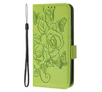 Coque pour Qukitel C57 S Portefeuille Étui, Fleurs Rétro Pattern Design Coque PU Cuir Flip Housse Cover Case Wallet pour Qukitel C57 S, Vert