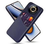 Coque pour Realme 11 Pro 5G,Antidérapant,Pprotection Contre la Chute à 360°,Résistance aux Empreintes digitales,Caisse en Cuir en Toile et en PU avec 1 Fente pour Cartes derrière-Blue