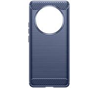 Coque pour Realme 12 Pro 5G Flexible Effet Carbone et Brossé Bleu