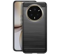 Coque pour Realme 14 Pro Plus Silicone Design Carbone Brossé Noir