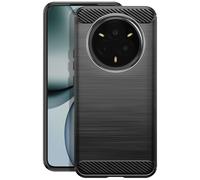 Coque pour Realme 14 Pro Silicone Design Carbone Brossé Noir