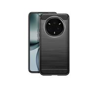 Coque pour Realme 14 Pro Silicone Design Carbone Brossé Noir