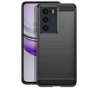 Coque pour Realme 14x et C75 Silicone Design Carbone Brossé Noir
