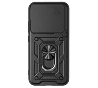 Coque pour Realme 16 Pro avec Bague Support et Cache Caméra Coulissant Noir