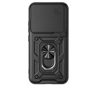 Coque Realme 16 Pro Plus Antichoc Bague Support Cache Caméra Coulissant Noir