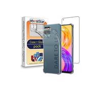 Coque pour Realme 8 Pro, Realme 8 (No 5G) Gel Silicone Coins Rebords Renforcés Antichoc, Transparent + Film VERRE Trempé