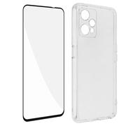 Coque pour Realme 9 Pro Plus et 9 4G Silicone Souple Film Verre Trempé 9H Noir