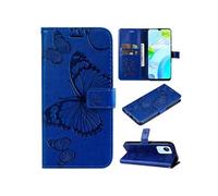 Coque pour Realme C30 4G ZURSANA Papillon de Protection Etui à Rabat en Cuir PU avec Porte-cartes Magnétique Compatible avec OPPO Realme C30 4G Bleu