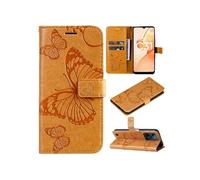 Coque pour Realme C31 4G Papillon de Protection Etui à Rabat en Cuir PU avec Porte-cartes Magnétique Compatible avec Realme C31 4G Jaune