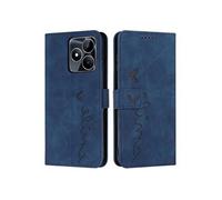 Coque pour Realme C35/Narzo 50A PRIME 4G Housse en Cuir PU Magnetique Flip Pochette de Portefeuille Etui de Protection Bleu