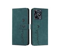 Coque pour Realme C35/Narzo 50A PRIME 4G Housse en Cuir PU Magnetique Flip Pochette de Portefeuille Etui de Protection Vert