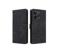 Coque pour Realme C53 4G Couverture De Fentes Pour Cartes Etui en Cuir PU Portefeuille Flip Folio Blocage RFID Fermeture Magnétique Noir