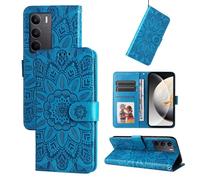 Coque pour Realme C71 6.67"", Etui Housse Premium en Cuir PU Pochette de Portefeuille Fermeture Magnetique,Tournesol bleu XYH