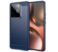 Coque Pour Realme Gt 7 / Gt 7t 5g - Housse Etui Silicone Gel Carbone + Verre Trempe - Bleu Fonce