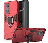 Coque Pour Realme Gt Neo3 Rouge - Hybride Pc+Tpu, Protection Militaire Renforcée, Anneau Rotatif 360° Aimanté