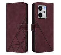 Coque pour Realme P4 Power 5G Etui avec Porte Carte à Rabat Clapet Portefeuille en PU Cuir Pochette Magnétique Flip Case Housse pour Realme P4 Power 5G, Rouge