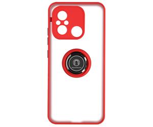 Coque pour Redmi 12C Antichoc avec Anneau Magnétique Rotatif Rouge