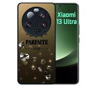 Coque Pour Redmi 13 Ultra - Je Suis Parfaite Ou Presque Fond Diamant - Silicone - Noir