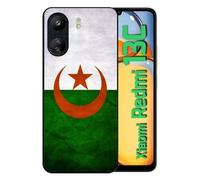 Coque Pour Redmi 13c 4g - Drapeau Algérie - Silicone - Noir