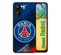 Coque Pour Redmi 13c 4g - Psg Paris Saint Germain Metalise - Silicone - Noir