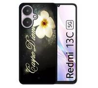 Coque Pour Redmi 13c 5g - Carpe Diem Fleur - Silicone - Noir