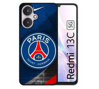 Coque Pour Redmi 13c 5g - Psg Paris Saint Germain Metalise - Silicone - Noir