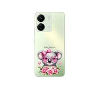Coque pour Redmi 13C et POCO C65 personnalisable avec motif koala noeud et fleur