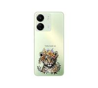 Coque pour Redmi 13C et POCO C65 personnalisable avec motif tigre style boho et fleur