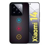 Coque Pour Redmi 14 - Rebus I Love Windows And Phone - Silicone - Noir