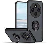 Coque pour Redmi 14C, Anneau Support Base Ventouse Magnétique, Mat Transparent - Noir-TECHTA