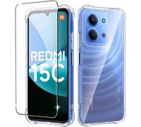 Coque Pour Redmi 15c 4g/5g 173mm, Ultra-Mince Ultra-Légère Antidérapant Pc Transparent Coque, Avec [1 Pièce] Verre Trempé Protection, Protection Contre Les Chutes, Ultrafine Et Résistante
