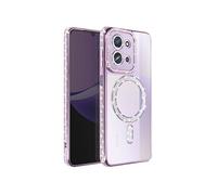 Coque pour Redmi 15C Compatible MagSafe avec Contour Strassé Violet