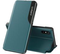 Coque Pour Redmi 9a, Redmi 9a Clear View Étui À Rabat Housse Étui Translucide 360 Antichoc Anti-Rayure Flip Folio Stand Support Coque Pour Redmi 9a,Qh Cc Green