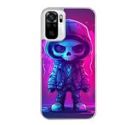 Coque pour Redmi Note 10 4G et 10S Tete de Mort Skull Fluo