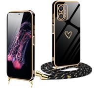 Coque pour Redmi Note 10 Pro/ 10 Pro Max avce Cordon Antichoc Housse pour Redmi Note 10 Pro Silicone avec Motif Coeur d'amour Mignon Lanyard Case Réglable Téléphone Portable Coque avec Collier Case