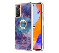 Coque pour Redmi Note 11 Pro Marbre,Housse étui gel en silicone Paillette Marbre Texture avec Rotation Bague 360 °Stand Holder anti-dérapant pour Redmi Note 11 Pro pare-chocs TPU Souple,Pourpre