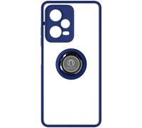 Coque pour Redmi Note 12 Pro Plus avec Anneau Magnétique Rotatif Finition Givrée Bleu nuit