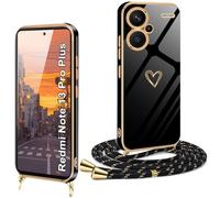 Coque pour Redmi Note 13 Pro Plus avce Cordon Redmi Note 13 Pro Plus 5G Housse Silicone Coque Antichoc avec Collier avec Motif Coeur d'amour Mignon Lanyard Case Réglable Téléphone Portable Cover