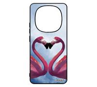 Coque pour Redmi Note 14 pro/14 Pro+ Plus 5G silicone flamand rose bleu love housse ciel amour mobile nuage telephone coeur de pour Xiaomi