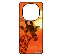 Coque Pour Redmi Note 14 Pro/14 Pro+ Plus 5g Silicone Girafe Housse Motif Couch¿ De Soleil Savane Afrique Orange Smartphone Pour Xiaomi