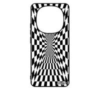 Coque Pour Redmi Note 14 Pro/14 Pro+ Plus 5g Silicone Illusion D'optique Effet Magie Carre Art Visuel Pas Cher Souple Noir De Pour Xiaomi