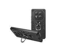 Coque pour Redmi Note 14 Pro et 14 Pro Plus Anneau Support Antichoc Noir