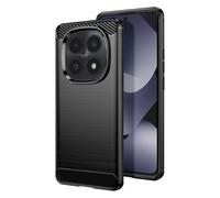 Coque pour Redmi Note 15 5G / 4G en Silicone Effet Carbone Texture Brossée Noir