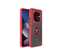 Coque pour Redmi Note 15 avec Anneau Magnétique Rotatif et Finition Givrée Rouge