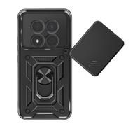 Coque pour Redmi Note 15 Pro 5G avec Cache Caméra Pivotant et Bague Support Noir