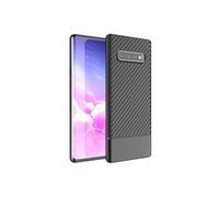 ebestStar - Coque Compatible avec Samsung S10 Galaxy Housse Etui Gel Motif Fibre Carbone Luxe Flex TPU Premium, Noir [Appareil: 149.9 x 70.4 x 7.8mm, 6.1'']